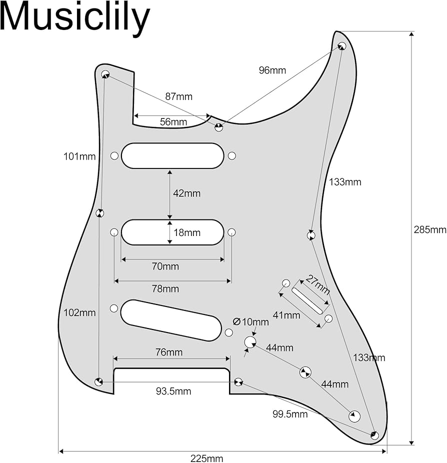Amazon | Musiclily Pro 8穴 ST50's 57 年式SSSストラトキャスター用