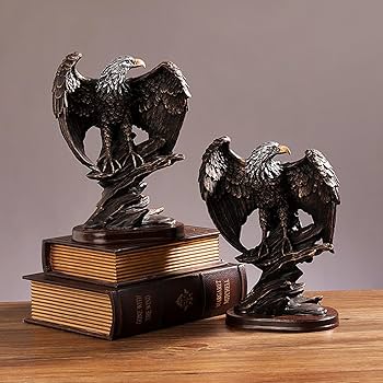 Amazon.co.jp: 鷲の像、鷲の飾り、白頭鷲の置物、ブロンズ樹脂の鷲の