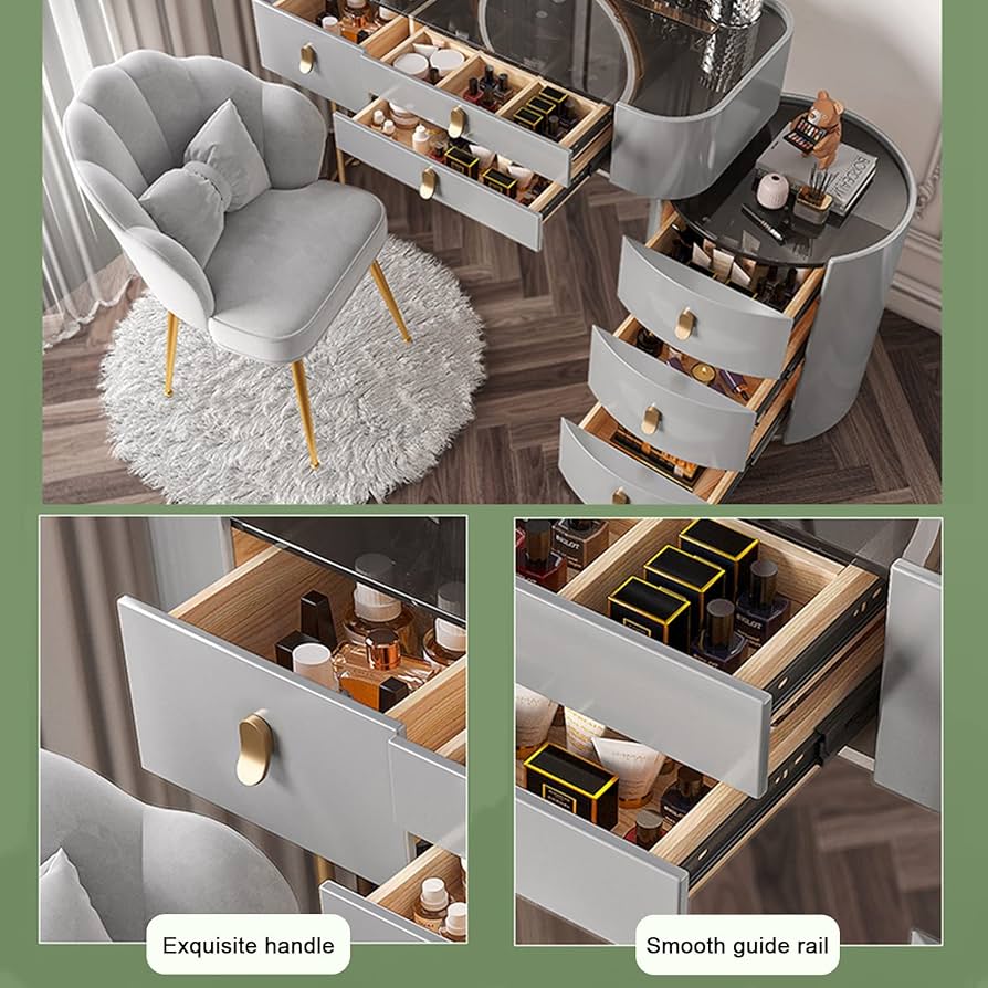 Amazon｜化粧台 LEDライトミラー付きドレッサー、モダンなドレッサー